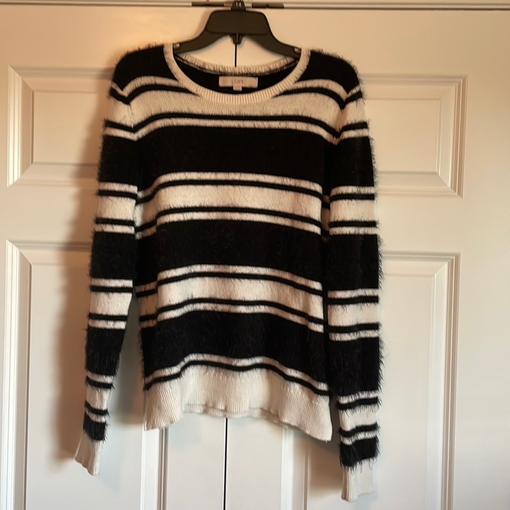 Loft Ladies Black and White Sweater Size L